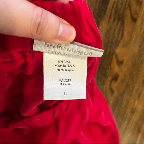Coldwater Creek Red 100% Rayon Elastic Waist maxi skirt - Picture 5 of 5